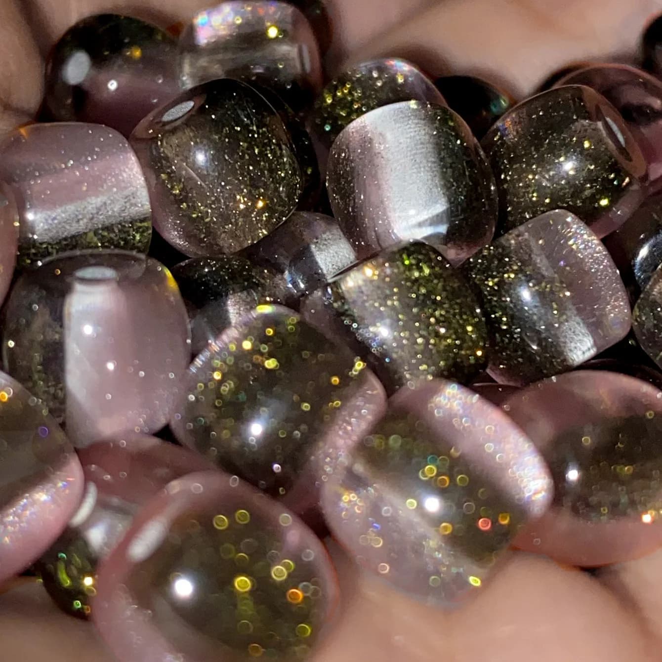 Sparkling Two Tone Cat Eye Resin Beads 10/30pcs 8mm Cylindrical Loose Spacer Beads For Jewelry Making DIY Bracelet Necklace