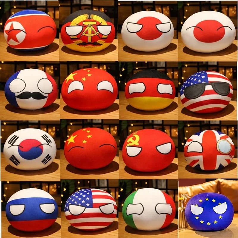 10cm Country Ball ciondolo peluche giocattolo peluche bambola Countryball USSR USA francia RUSSIA UK giappone germania italia corea regali per bambini