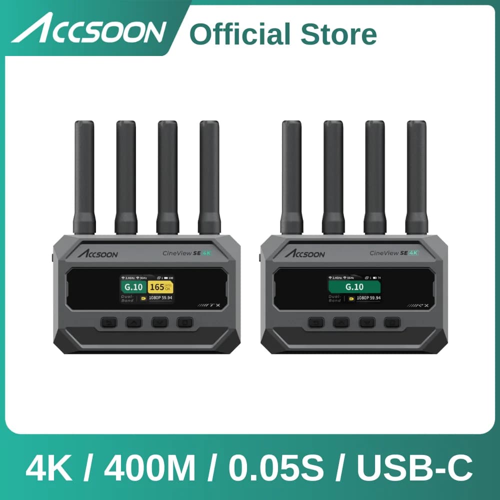 New Accsoon CineView SE 4K RTMS4.0 HDMI, 3G SDI 4K wireless video transmission compatible with NP-F550, USB video output
