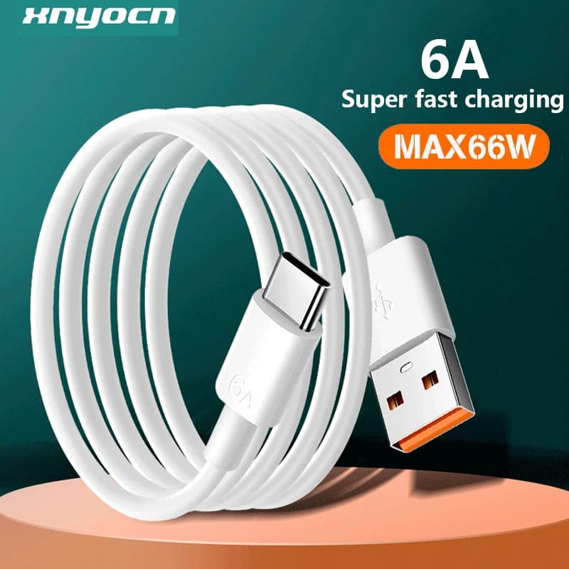 6A 66W USB tipo C cavo Super veloce per Huawei Mate 40 50 Xiaomi 11 10 Pro OPPO R17 cavo di ricarica USB C a ricarica rapida cavo dati