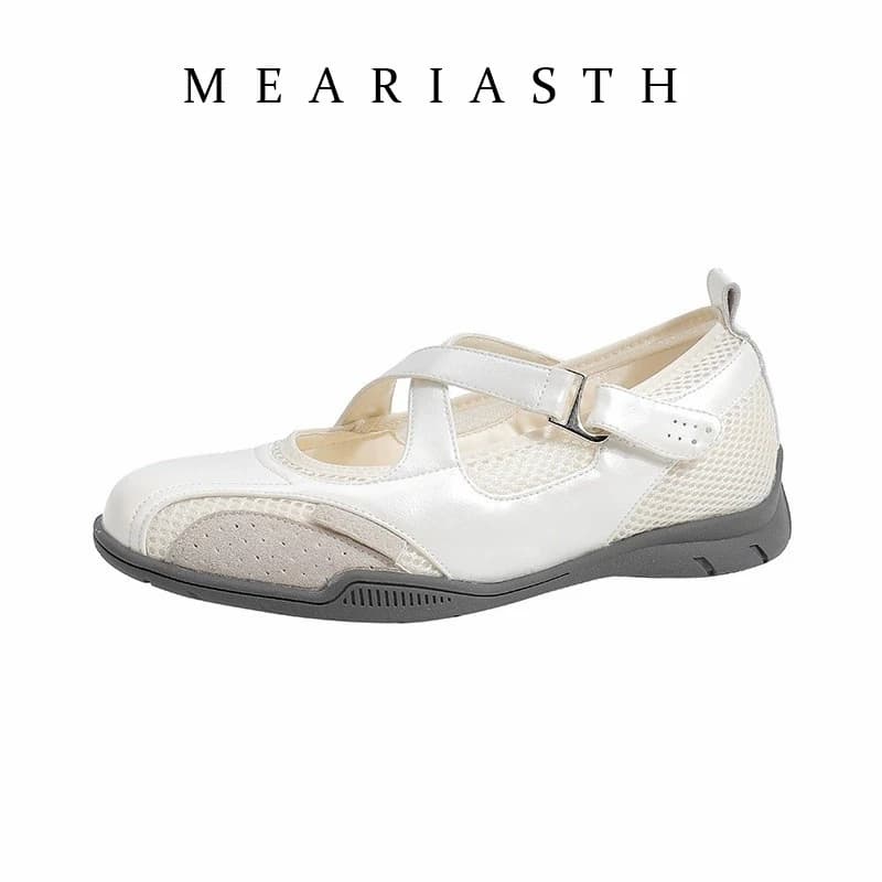 Scarpe Mary Jane Bianche da Donna, Mocassini Antiscivolo con Lacci, Taglie Grandi, Nuova Collezione Estate 2025, Scarpe da Allenamento per Balletto Femminile
