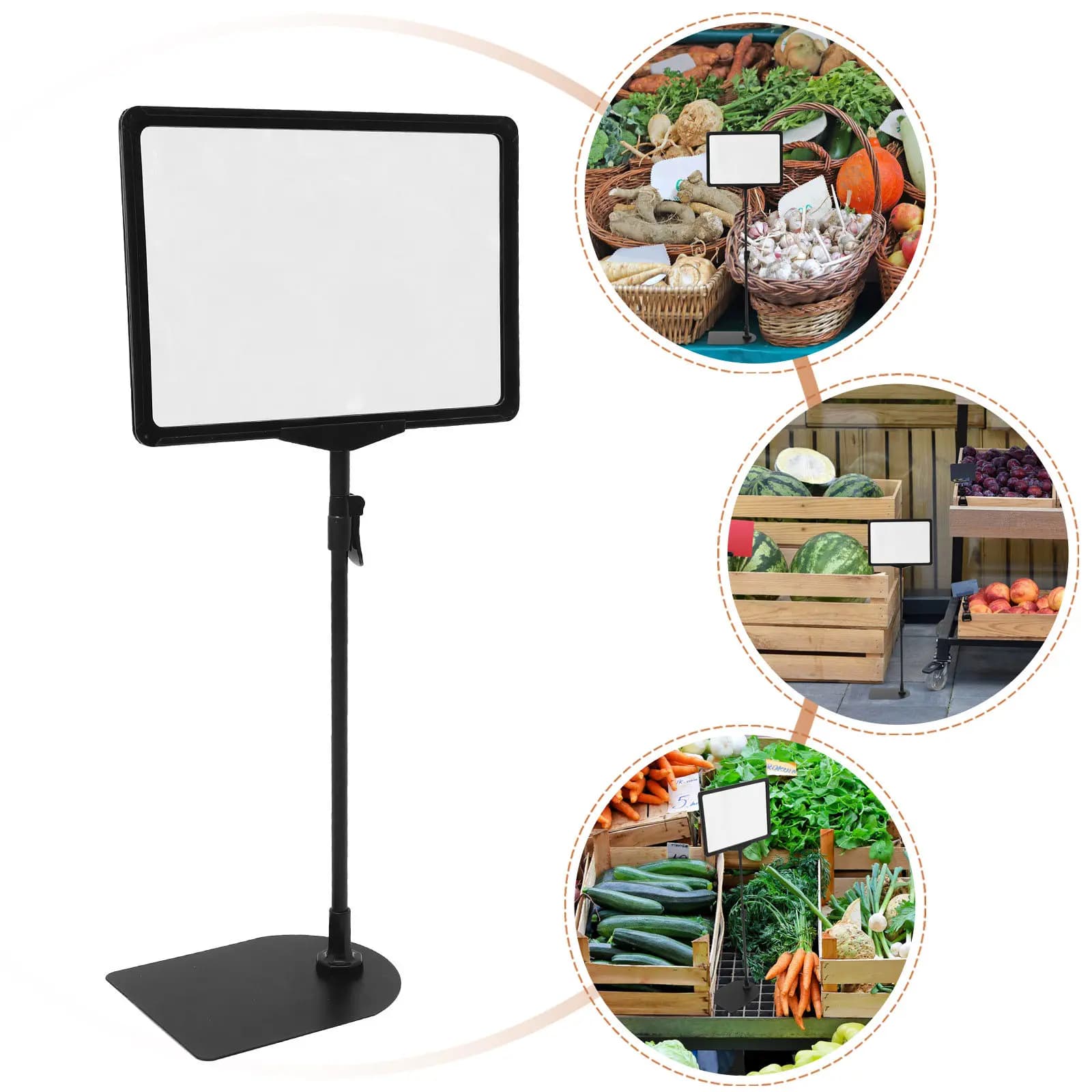 A4 Multi Function Price Display Holder Erasable Retractable Shelf Label Stand for Store Fruit Vegetable Pricing Supermarket