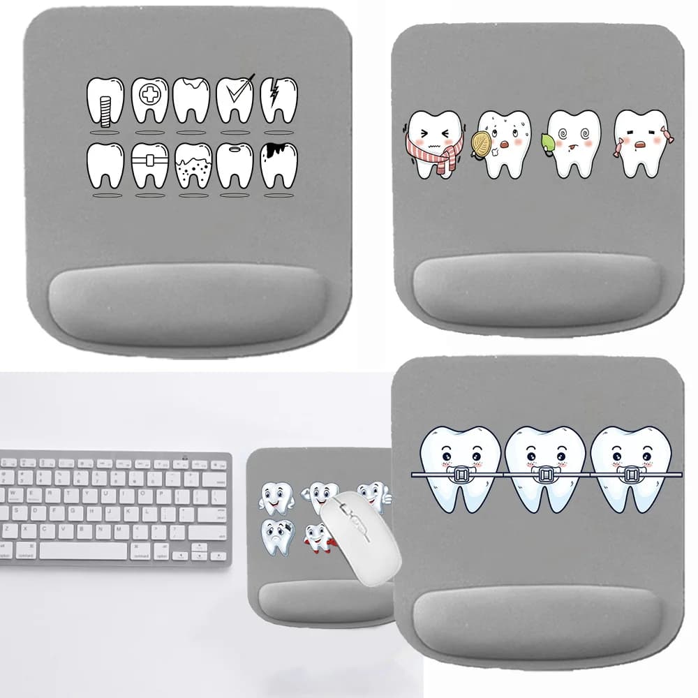 Tappetino per topi antiscivolo tappetino per mouse morbido comodo supporto per il polso apprendimento e supporto per il polso dell'ufficio accessori per ufficio stampa dei denti