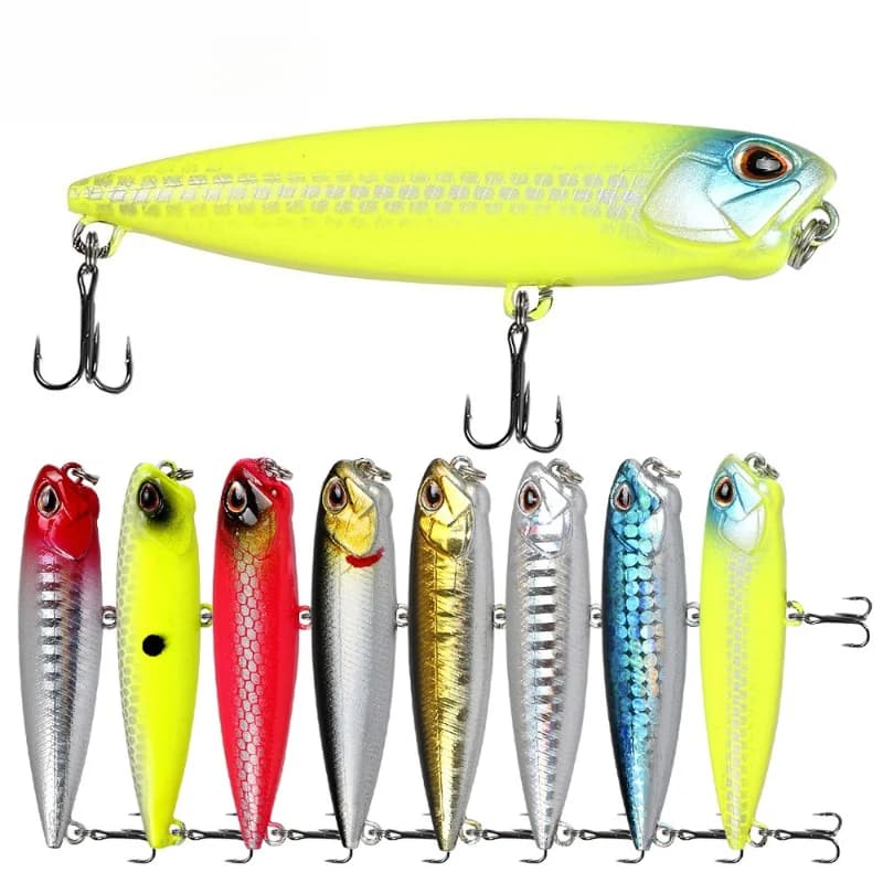1 Pezzo Esca Galleggiante Tipo Long-Cast 6,5cm /5,3g, Esca Stile Pencil per Pesca in Acqua Salata e Dolce, Attrezzatura da Pesca