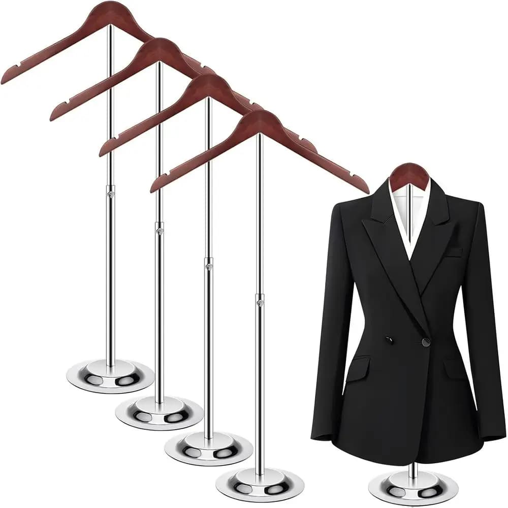 Adjustable Mannequin, Graduation Gown Clothes Rack, Portable Hanger, Height 18.5-31.5 Inch (4 Pcs)