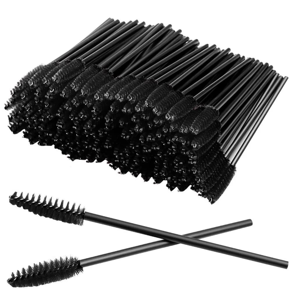 Disposable Eyelash Brushes Mascara Wands for Eyelash Extensions Eyebrow Makeup Professional Beauty Tools 100 Pcs Black