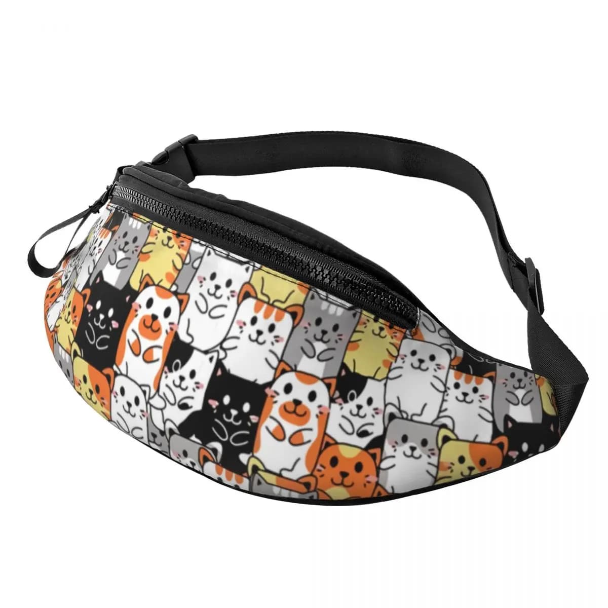 Cute Kitten Cat Pattern marsupio donna uomo Custom Cartoon Animals Crossbody marsupio per telefono da viaggio Money Pouch