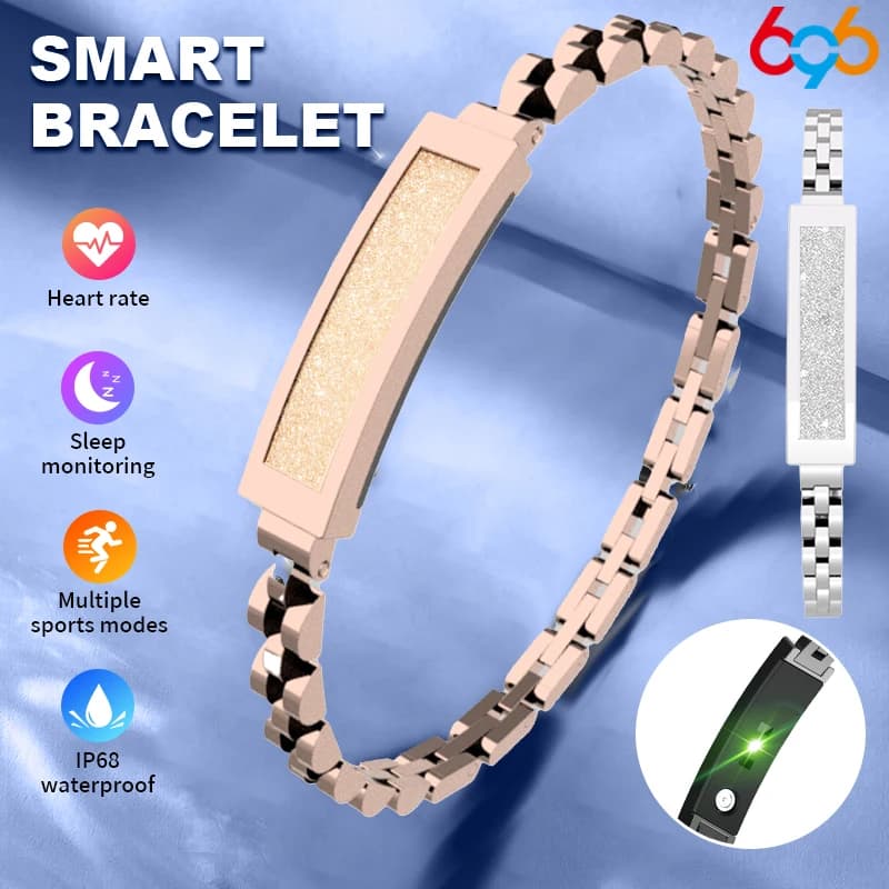 Bracciale ultra sottile da donna Bracciale a catena intelligente impermeabile per donna APP conntata Bluetooth Monitor multiplo sportivo per il sonno della frequenza cardiaca
