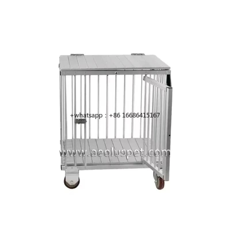 Carrello per Animali in Alluminio Multifunzione Pieghevole Trasportino per Esposizioni di Animali