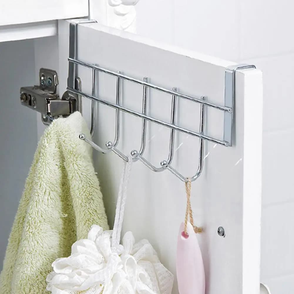 Ganci sopra la porta 5 ganci casa bagno organizer rack vestiti cappotto cappello asciugamani borse chiavi appendiabiti bagno cucina accessori