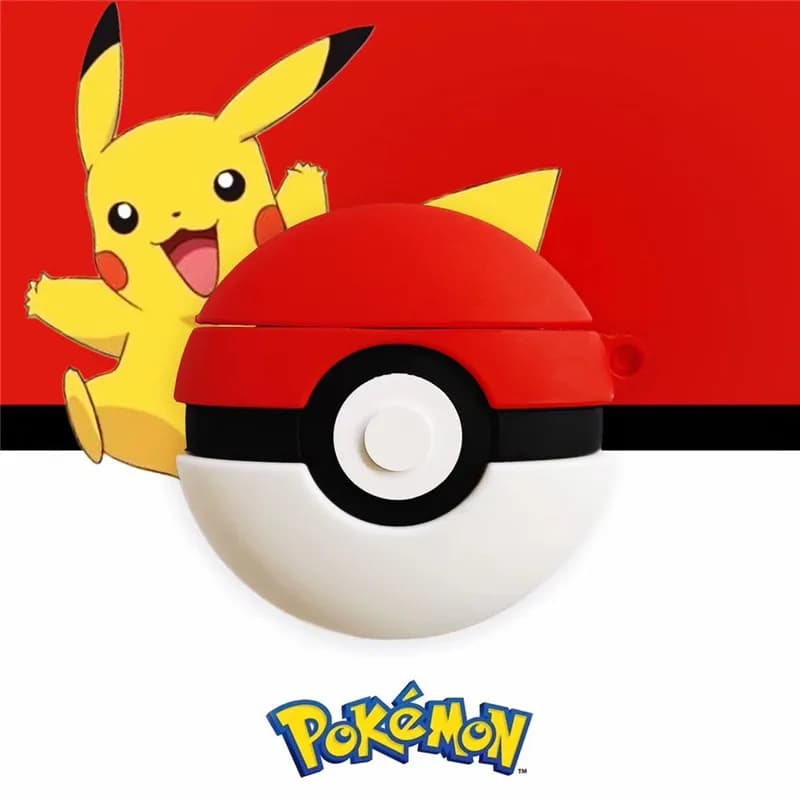 For Airpods 4 Case 2024, Pokemon Ball Red Shock Absorber Silicone Earphone Case for Airpods Pro 2 Child Care Boys Girls Funda