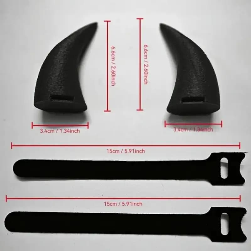 3D Printed Headphones Parts With Spiked Devil Horns With Self-Fasting Accessories For Gamer TV Stands
