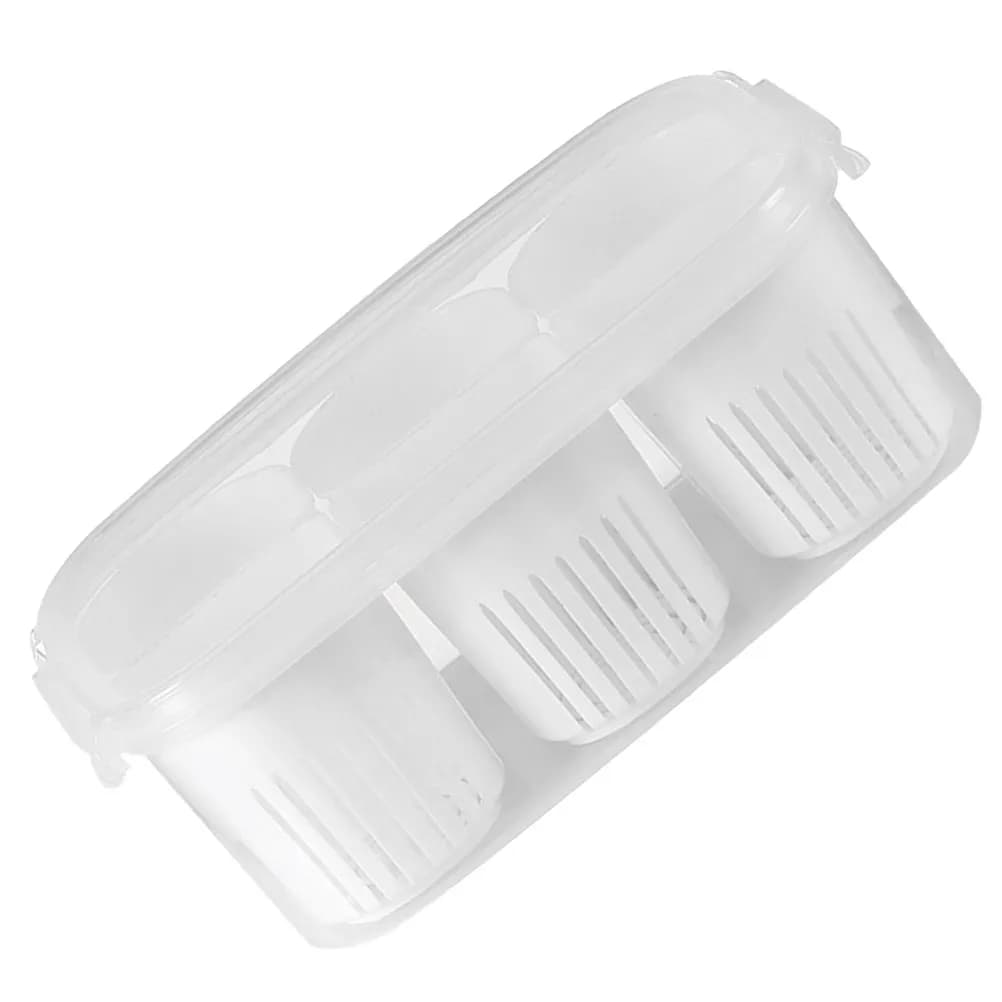 Refrigerator container with 6 compartments, Kitchen Organizer, PP Transparent Container for Cipolle Conservation, Garlic, Ginger Fresh