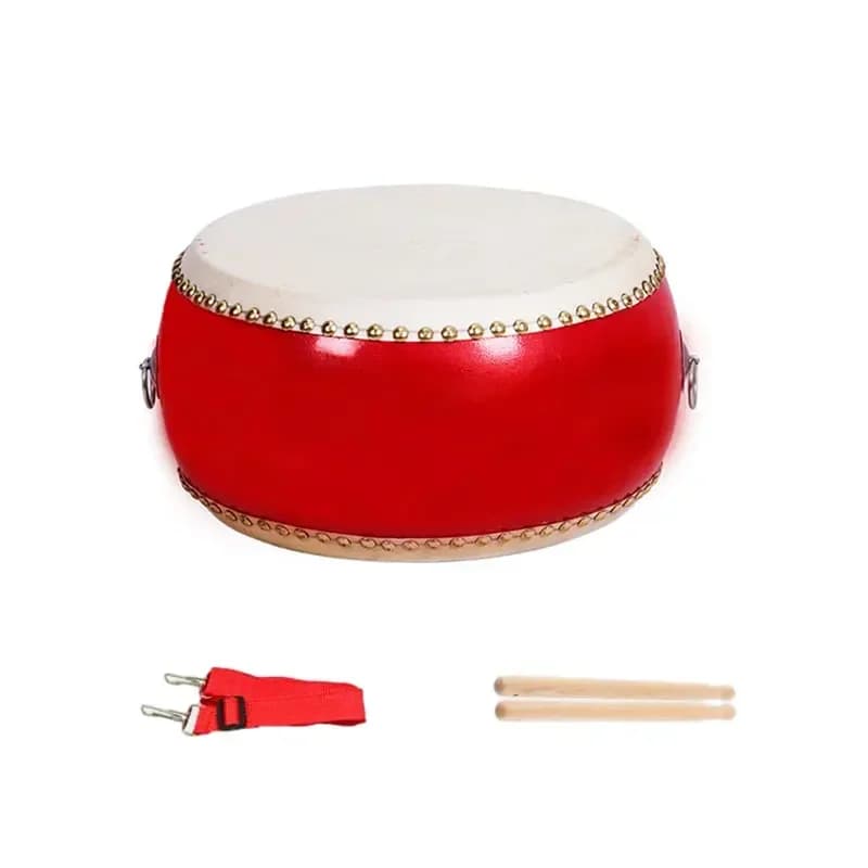 Batteria da performance rullante in pelle bovina con bacchette Giocattoli musicali per bambini Kit di strumenti a percussione per istruzione musicale da 3-9 pollici