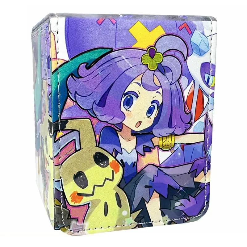 Acerola Mimikyu PTCG DTCG Scatola di carte in pelle di grande capacità fai-da-te Scatola di immagazzinaggio di carte di raccolta di giochi anime addensata 8 * 8,5 * 10,5 cm