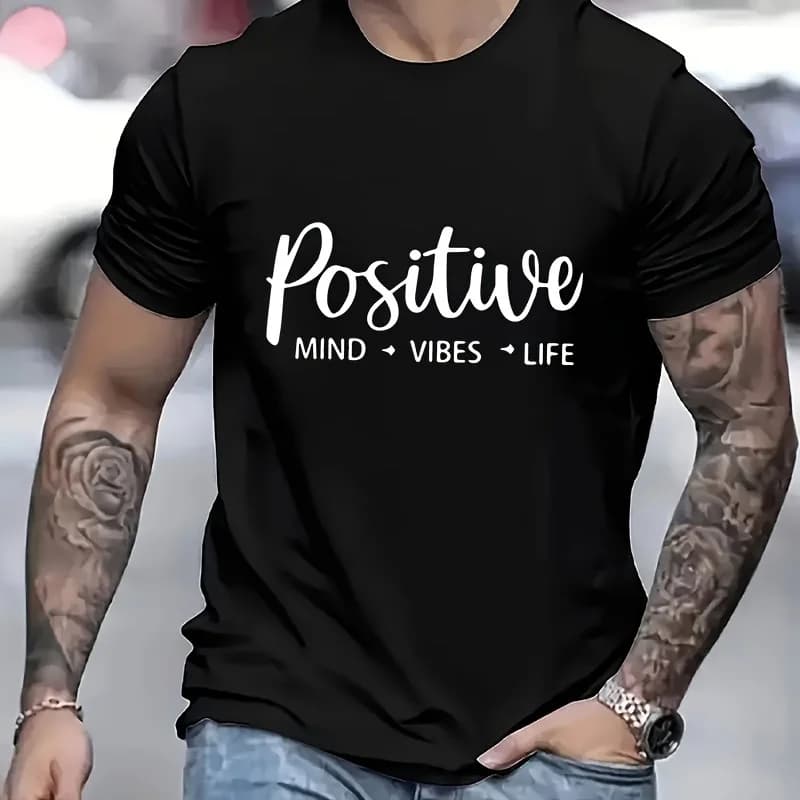Thermo-adhesive decomania with a positive message, ideal for shirts, jeans and backpacks