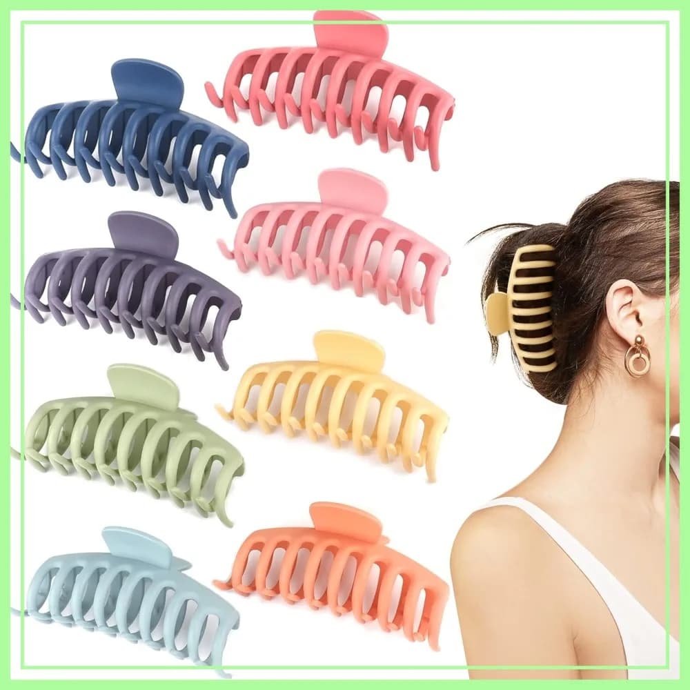 Grandi fermagli per capelli da 4,3 pollici per capelli sottili, spessi e ricci, fermagli a banana con tenuta forte, antiscivolo, 8 pezzi
