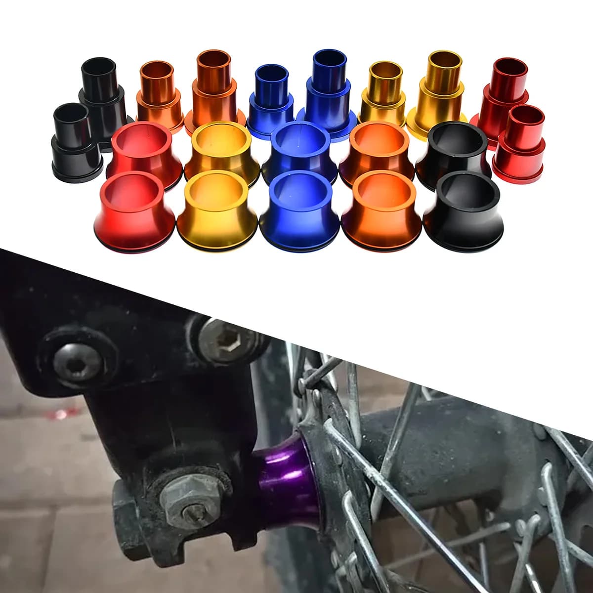 For Surron Light Bee S X Modified Lightweight Parts Accessories CNC Electric Bike Motorcycle Front Rear Wheel Axle Hub Spacers