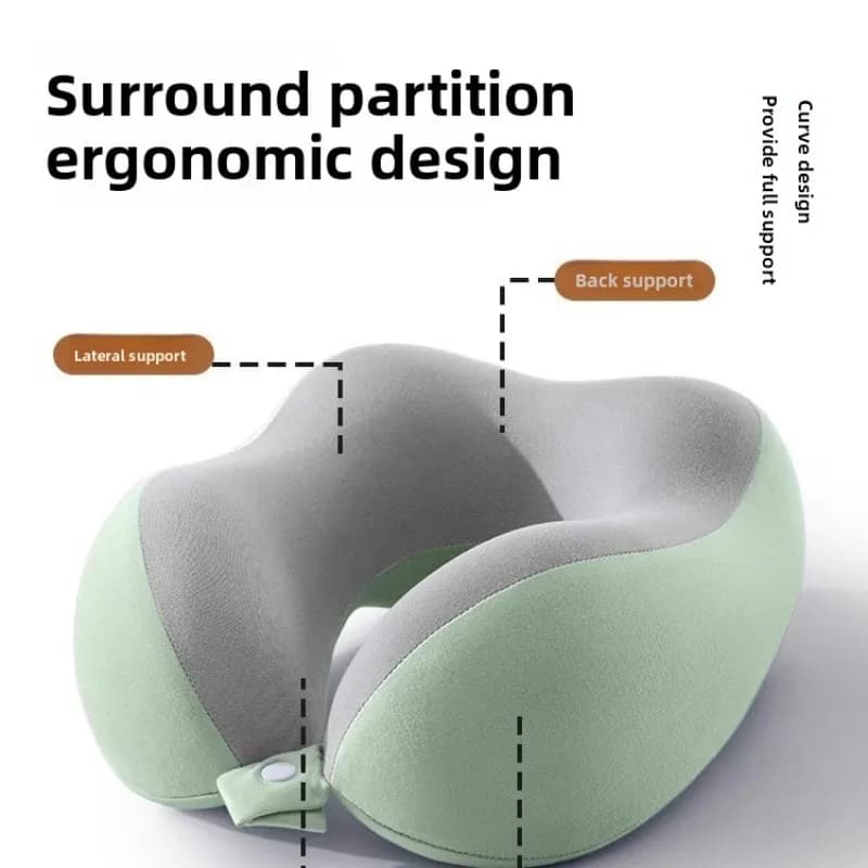 Cuscino da Viaggio in Memory Foam a Forma di U, Supporto per il Collo per Dormire in Aereo o Auto, Comodo e a Lento Ritorno