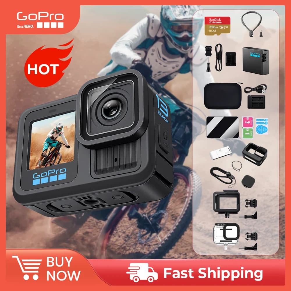 GoPro HERO 13 Black Action Camera HyperSmooth6.0 5.3K 60fps Video 27MP Go Pro13 casco Vlog Sport Camera