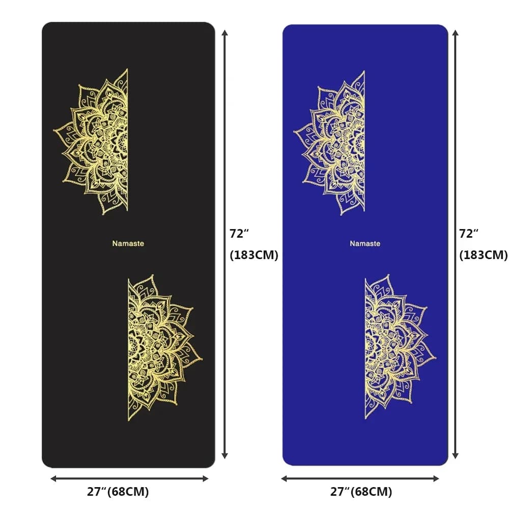 Tappetino da Yoga in gomma naturale da 183cm resistente antiscivolo 5mm PU Yoga Mandala Pattern Home Sports Exercise Pad palestra accessori per il Fitness