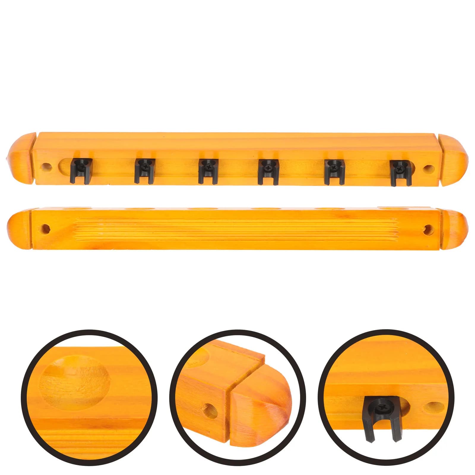 1Set Wall Mount Pool Cue Rack Wooden Multi-Hole Cue Holder Billiard Stick Storage Organizer Decorative Pole Rack
