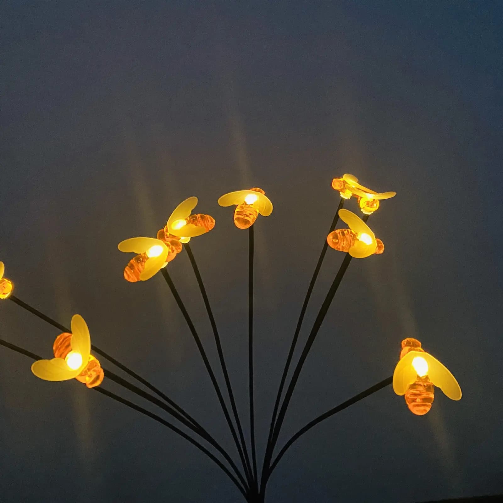 2 set di luci solari da giardino a forma di ape, lampade decorative da giardino ad energia solare per illuminazione da esterno per feste