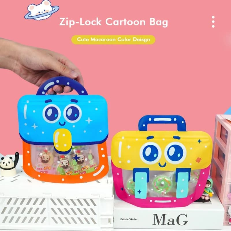 20/50Pcs birthday party gift bag for children gift bag for animated cartoons for food use sealant pockets for color graduation Portable Macaron