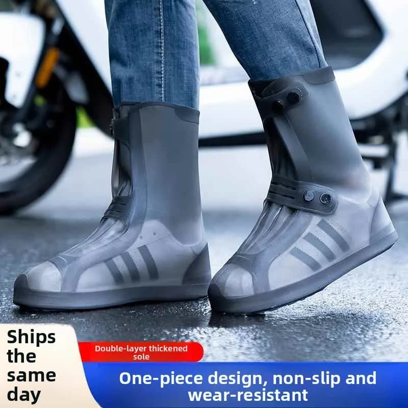 Thickened Silicone Rain Boot Covers Anti Slip Durable Hiking Mountain Climbing Men's Shoe Covers Waterproof Outdoor Activities