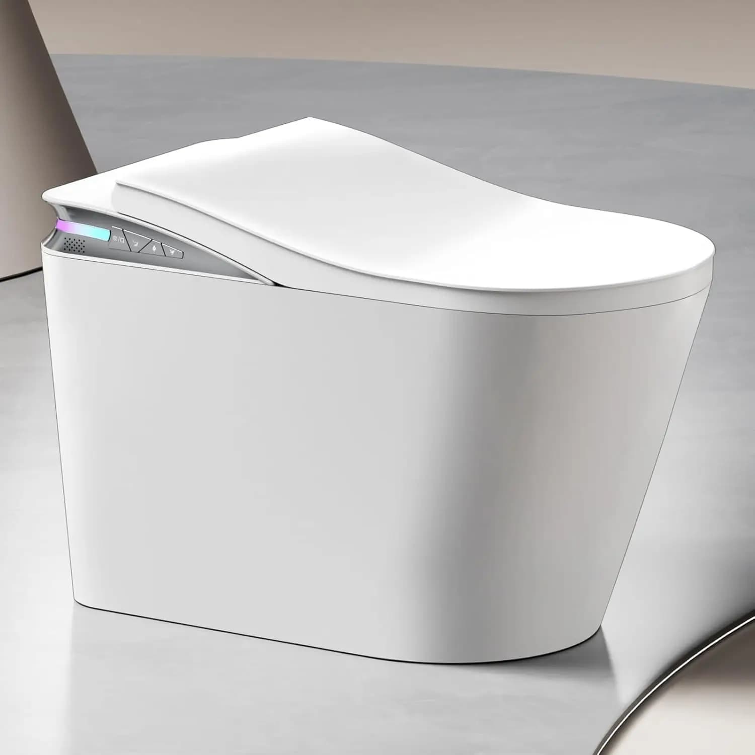 Intelligent WC with Bidet Integrated, Single-lock WC with Built-in tank, Automatic opening/closing cover, Automatic drain, Remote control, Customizable