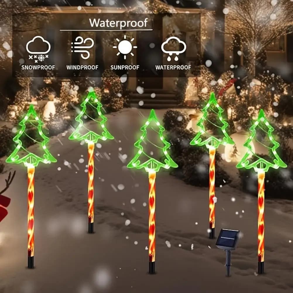 Luci Solari a Stringa Bianche Calde, Luci Natalizie Solari da Esterno, Decorazioni LED Mobili per Esterni