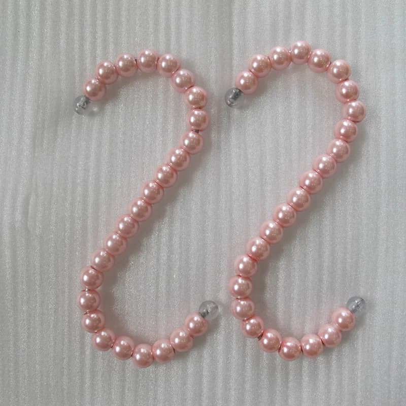 Gancio appendiabiti con perle a forma di S da 10 pezzi Gancio a S Gancio appendiabiti bianco Negozio di abbigliamento Gancio appendiabiti rosa