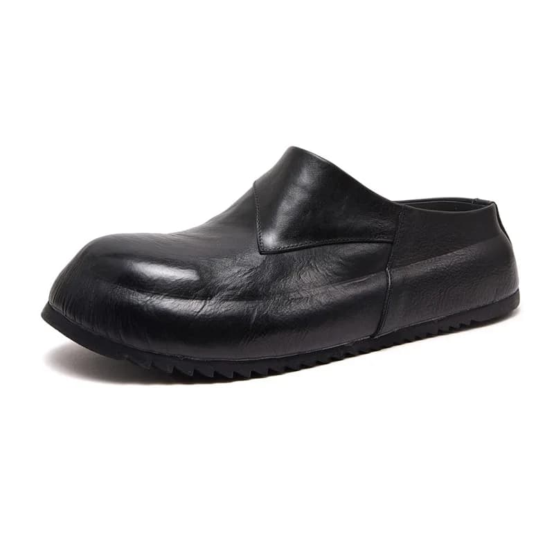 Mocassini da Uomo in Vera Pelle di Lusso, Ciabatte Slip-on, Scarpe Casual da Lavoro e Passeggio, Mules da Esterno