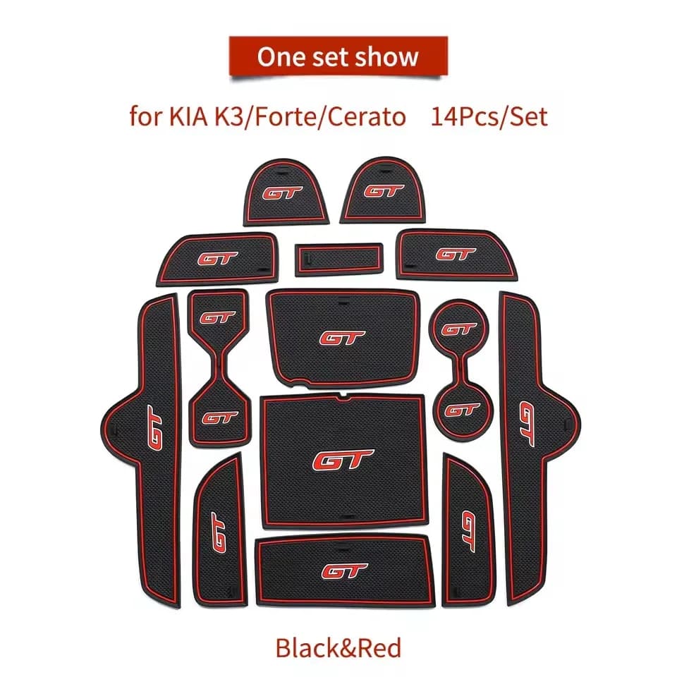 For KIA Forte K3 Cerato 2021 - 2023 GT Anti-slip Gate Slot Cup Zerbino Door Slot Pad Accessories for Interior Car