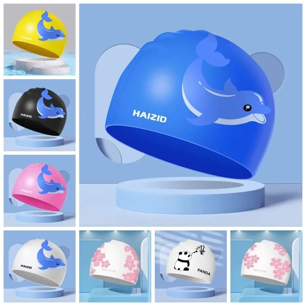 Photography Props Silicone Swimming Cap Waterproof Elastic Diving Cap Lightweight Protect Ears Bathing Cap Swim Pool