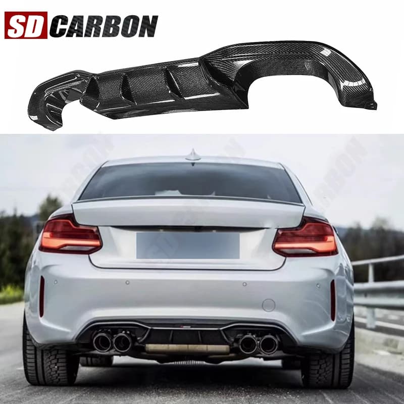 AK Style Carbon Fiber Rear Diffuser for BMW M2 F87 M2C 2014-2021, Rear Splitter, Spoiler, Auto Accessories