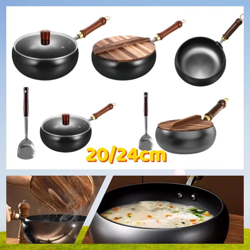 20/24 CENTIMETRI For Domestic Use Stir Fry Stufato Pentola Grande Pancia Pentola Uncoated And Anti-Faith For Domestic Use Stir Fry Pentola For Hiking Campsite Universal Pan