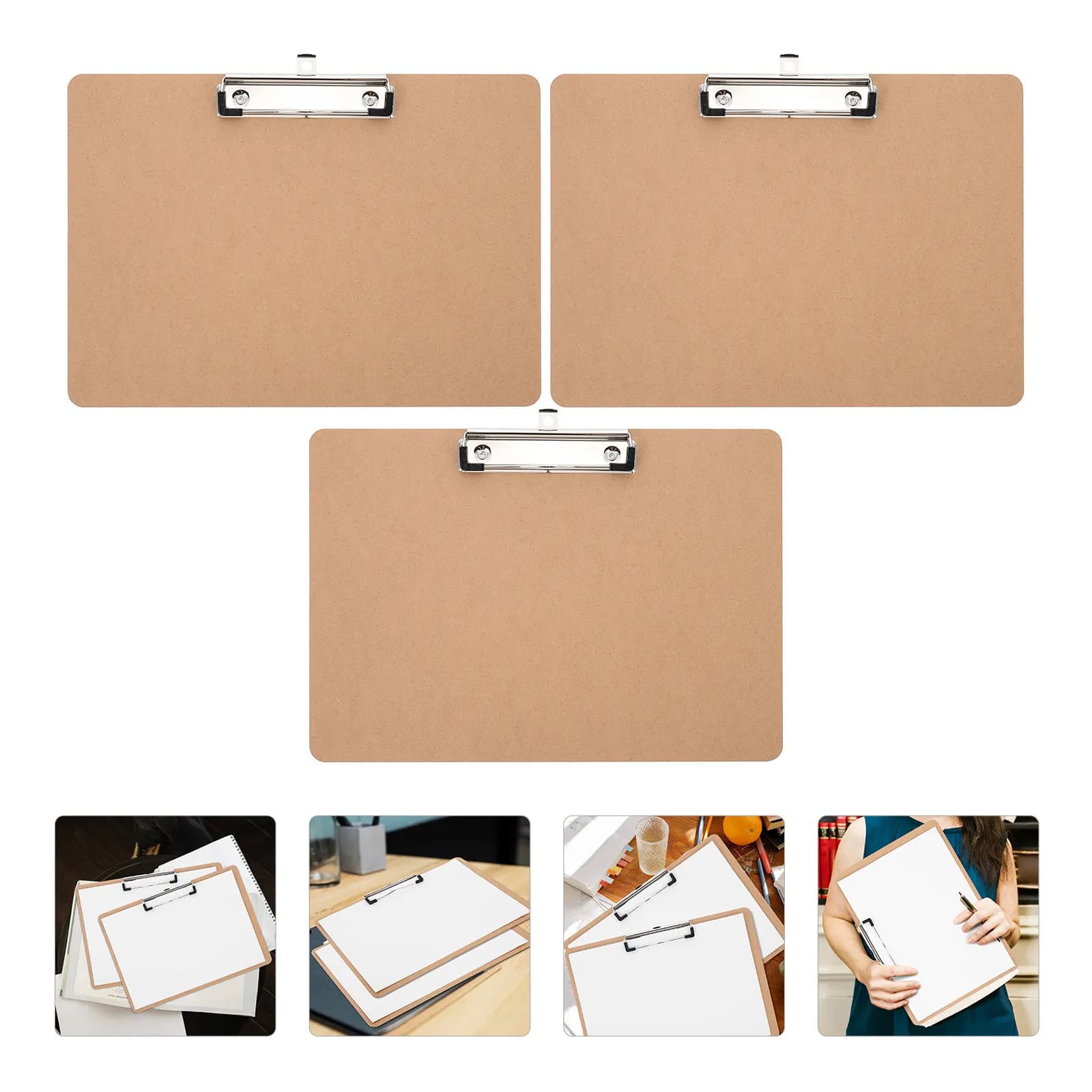 Cartella portadocumenti con clip per scrivere, 3 pezzi, design creativo, organizer portatile per documenti, forniture per ufficio, scrittura multifunzionale