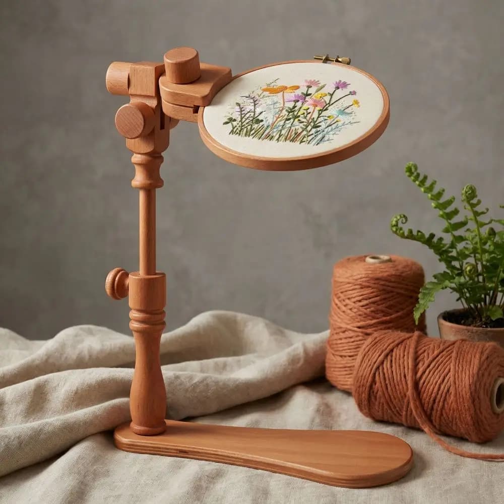 Supporto Professionale Portatile per Telai da Ricamo, Stabile Supporto per Ricamo, Rastrelliera per Punto Croce in Legno, Supporto Fai-da-te per Punto Croce, Artigianato Domestico