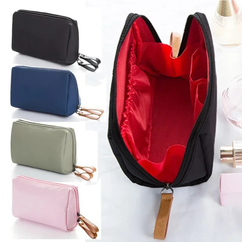 Borsa cosmetica in tinta unita borsa per il trucco da donna borsa da toilette borsa per il trucco necessari per il trucco custodia per Organizer Kit di lavaggio impermeabile