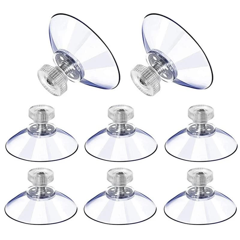 5 pezzi 32/41/53mm ventose trasparenti rotonde resistenti con vite ventose in plastica supporto di aspirazione adesivo con dado a vite
