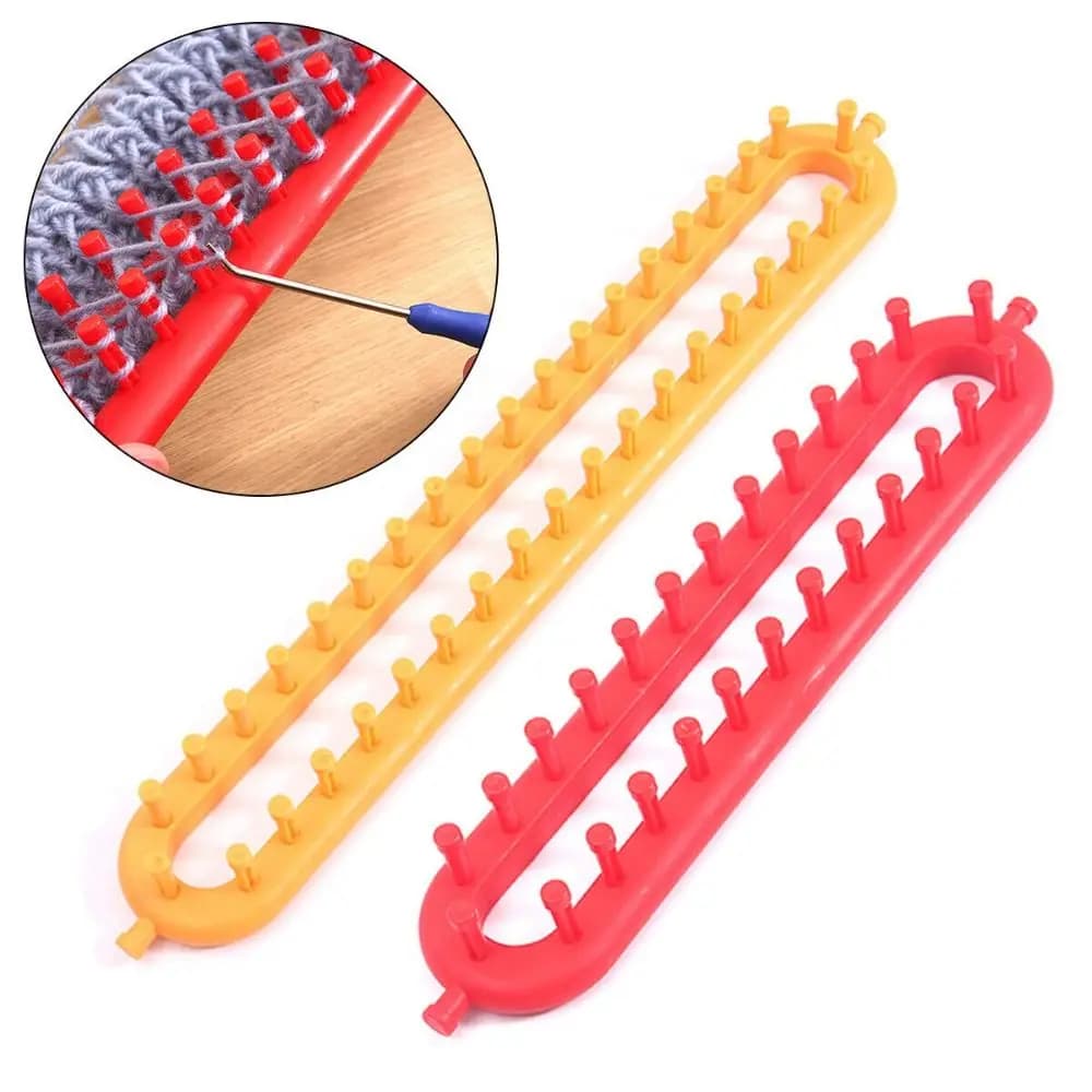 Portable Plastic Weaving Loom Knitting Kit DIY Handmade Craft Wool Knitter Rectangle DIY Machine Sewing Tools Women