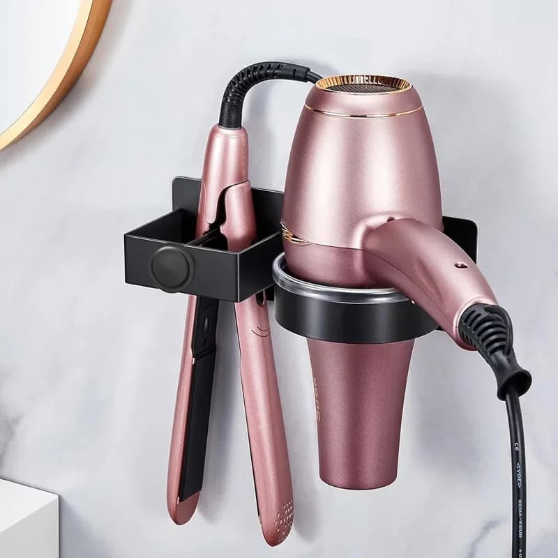 Wall support for hair dryer, bathroom hair plate holder, hair tool organizer, 2030 toilet hair dryer sticker