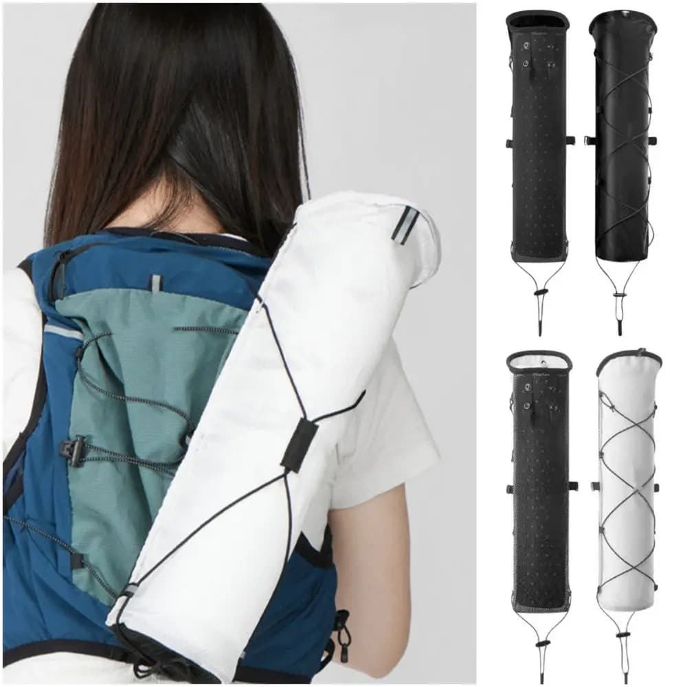 Lightweight Hiking Pole Storage Bag Opening Tightening White Black Trekking Poles Bag External Design Portable Sport Backpack