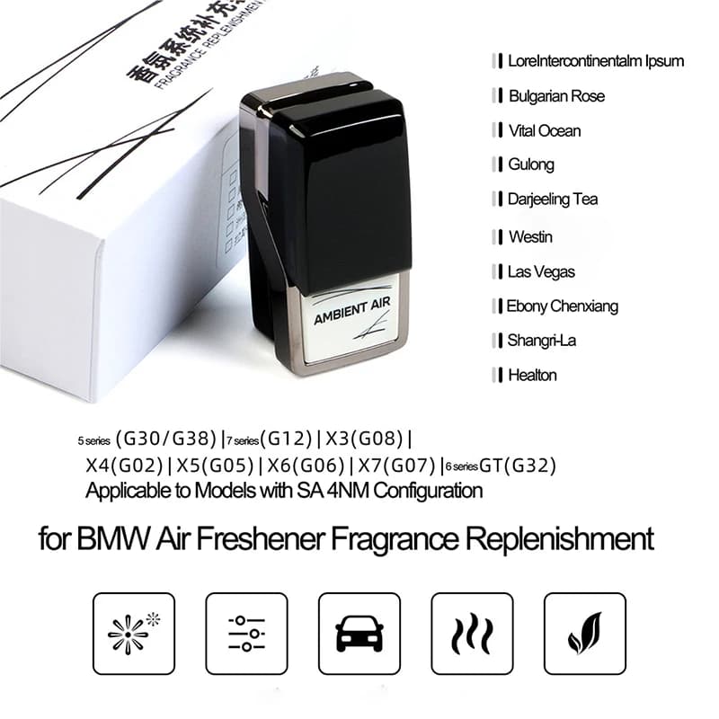 Auto Deodorant Refill Perfume Diffuse Long-term fragrance for BMW G30 G38 G12 X3 G08 X4 G02 X5 G05 X6 G07 G32 SA 4NM