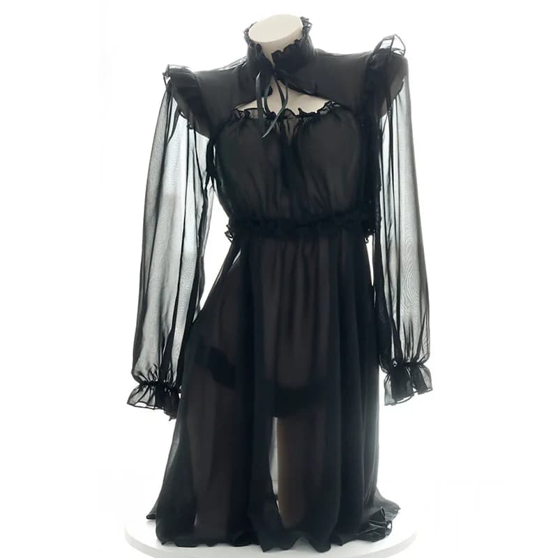 Sexy bianco Chiffon pizzo Halter vestito pigiama Lingerie camicia da notte uniforme Costume sogno Backless Costume da bagno Cosplay donne