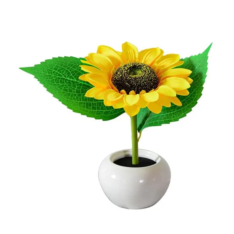Lampada a Forma di Girasole AUAU, Lampada da Tavolo, Luce Notturna LED a Girasole per Soggiorno e Camera da Letto