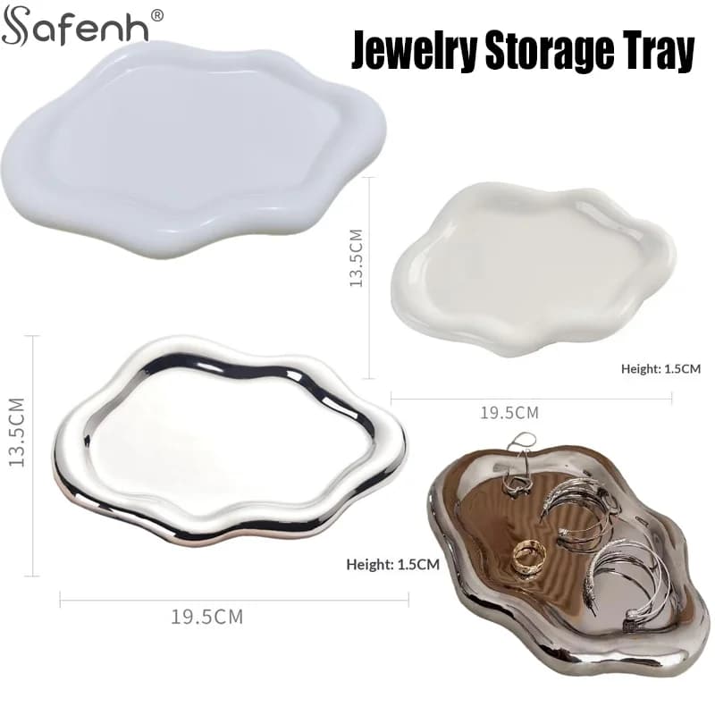 1 pz semplice vassoio portaoggetti per gioielli forme di nuvola creative gioielli elettrolitici orecchini anello display piatto da tavolo per le donne