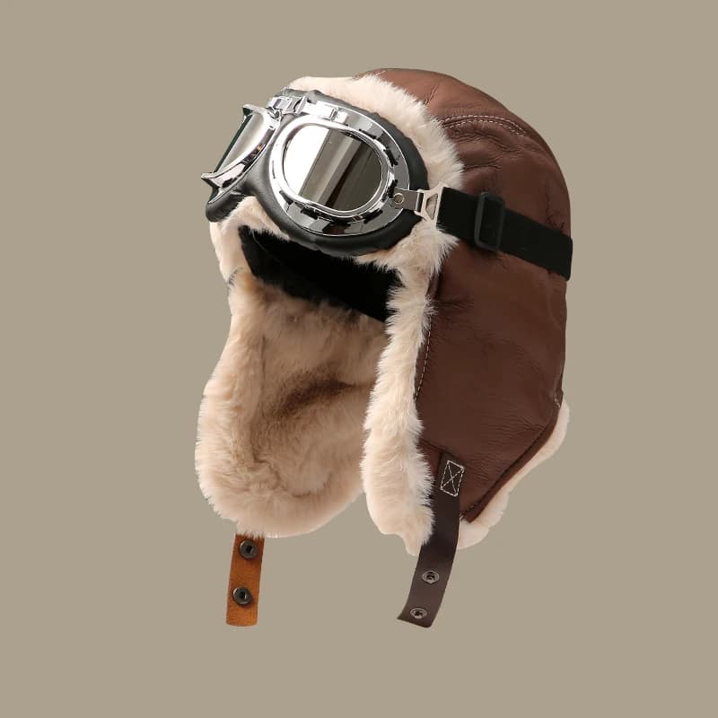 Cappelli per uomo e donna, autunno e inverno, cappelli da pilota, protezione per le orecchie da ciclismo, occhiali antivento in velluto, cappelli spessi e caldi