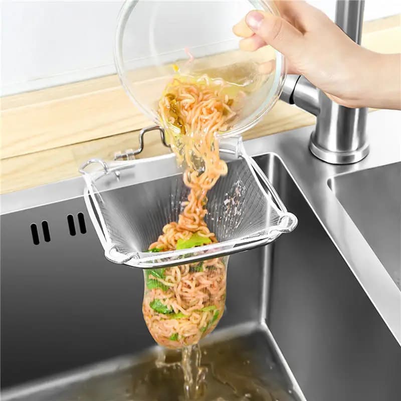 Schermo filtrante per lavello da cucina, scolapiatti in acciaio inossidabile, rete sospesa, lavaggio di verdure, speciale schermo filtrante per zuppa di avanzi